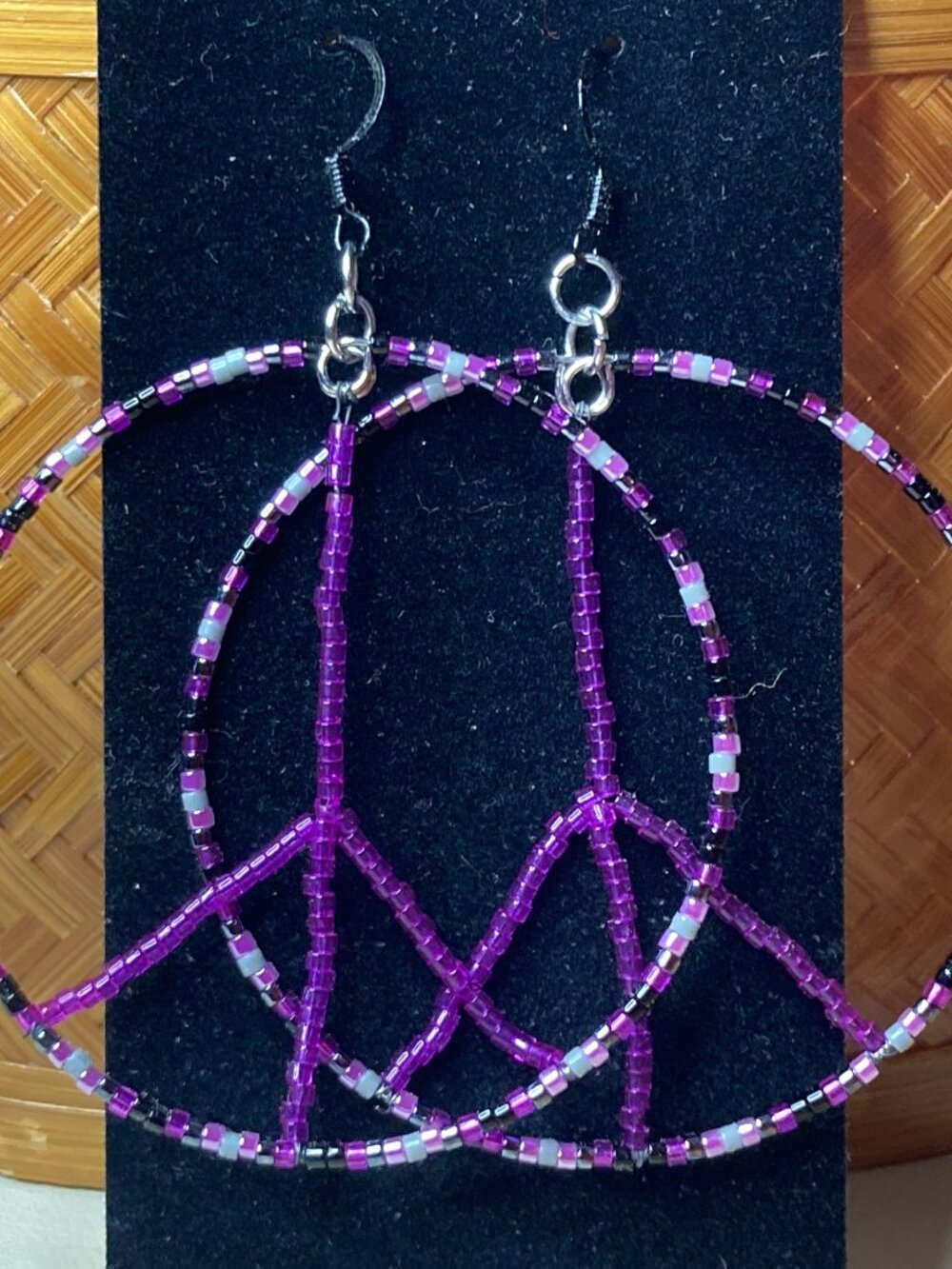 BOHO 2" Peace Sign Earrings, 16 different pairs/colors available to ship today!